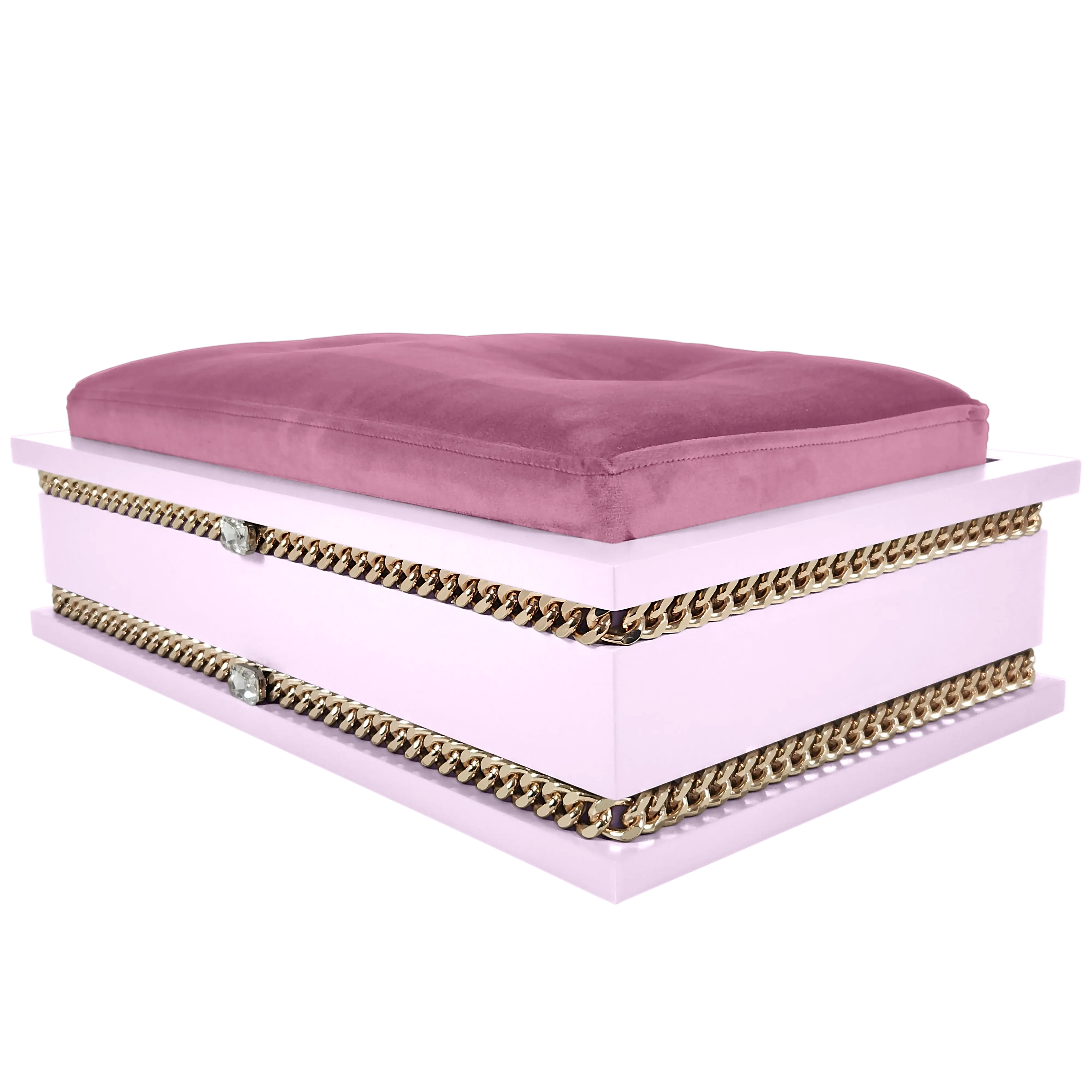 Side view of FUROAR Cakies Small pet bed showing plush velvet cushion for premium comfort