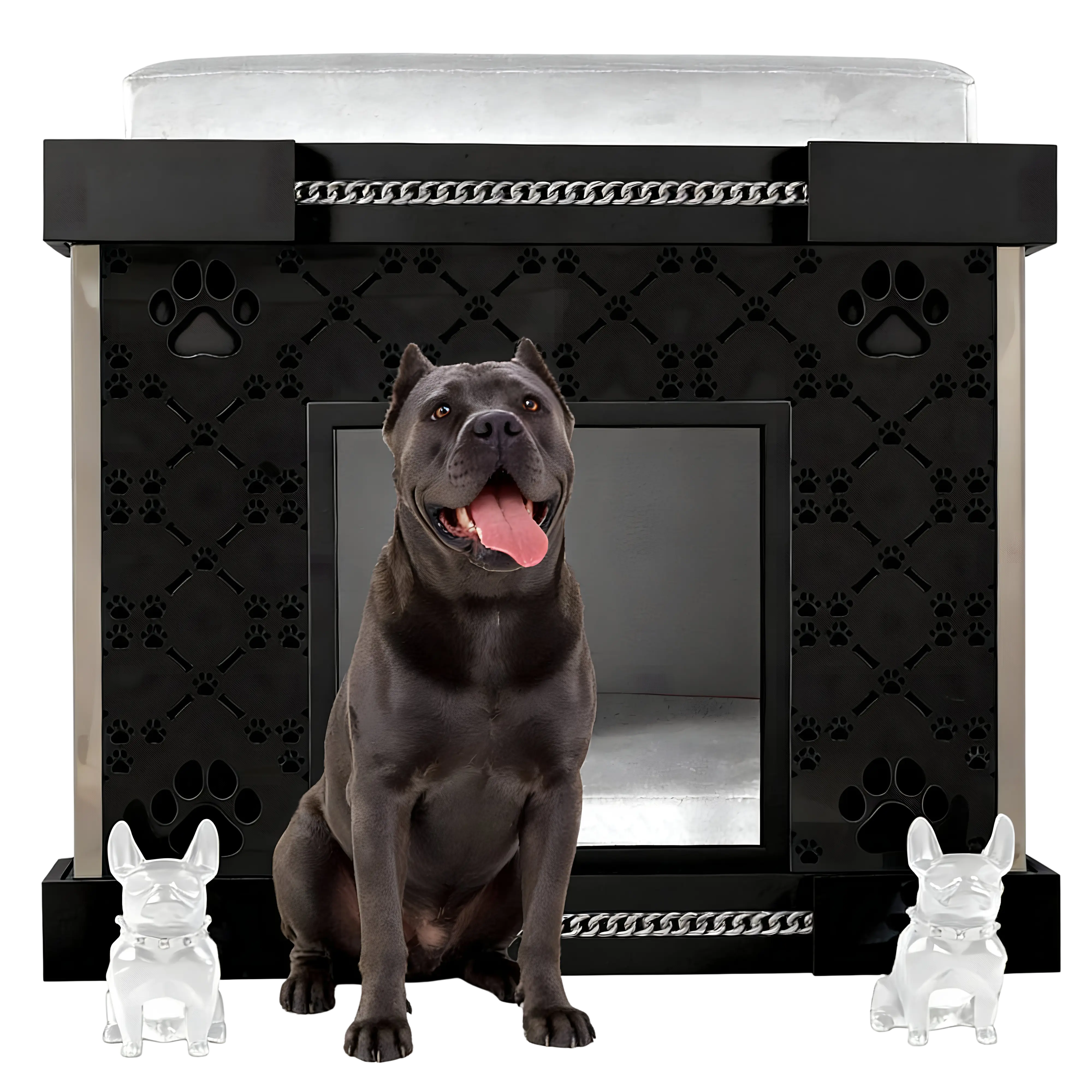 "Modern elegance you will love: FUROAR Coco Royal Palace Suite kennel for fashionable pets and extra-large dog breeds."
