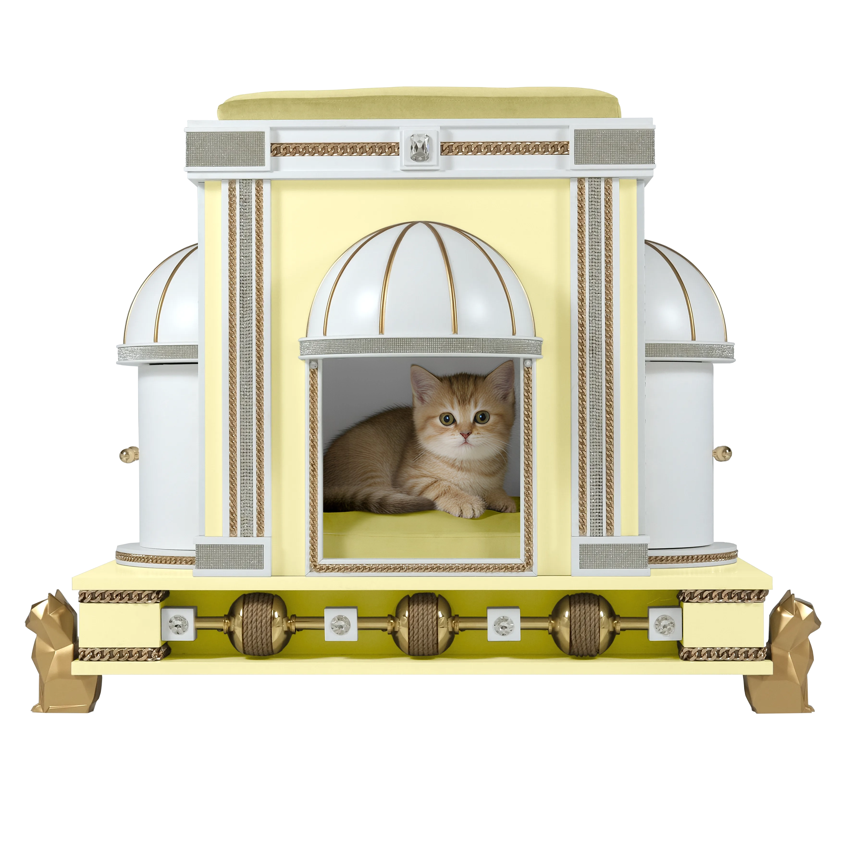 The Duchess modern designer cat house and pet palace, a royal sanctuary designed for a luxury cat or kitten lifestyle.