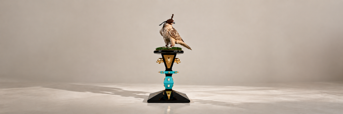 FUROAR luxury falcon and eagle perch collection featuring sculptural designer bird perches with architectural forms, premium finishes and refined detailing.