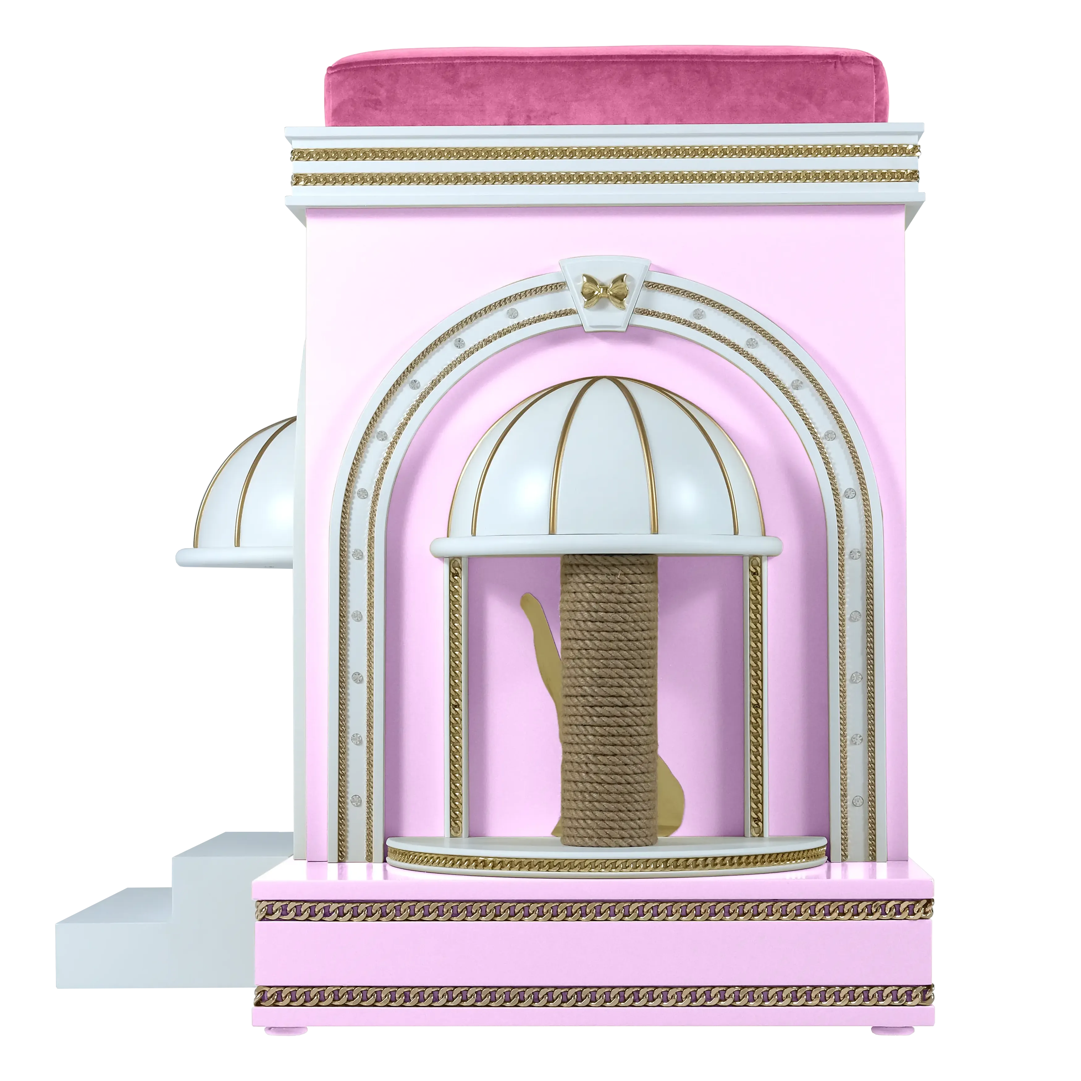 "Premium sisal rope scratching post on the MUFFIN CAKES sanctuary, where the wild instinct of the pet meets a tamed designer masterpiece."