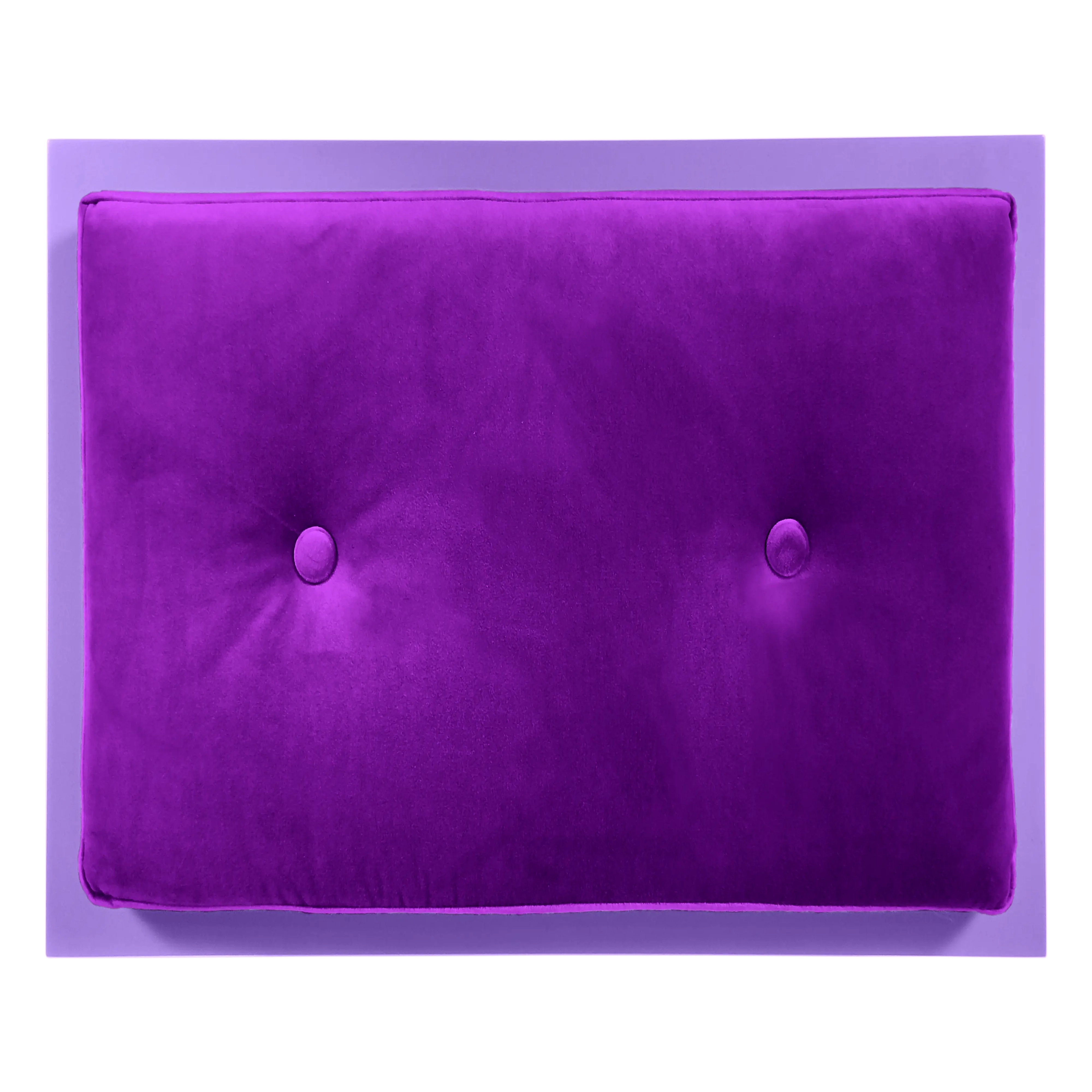 Top view of FUROAR Plum Medium pet furniture showing the luxury of the deep plum velvet mattress