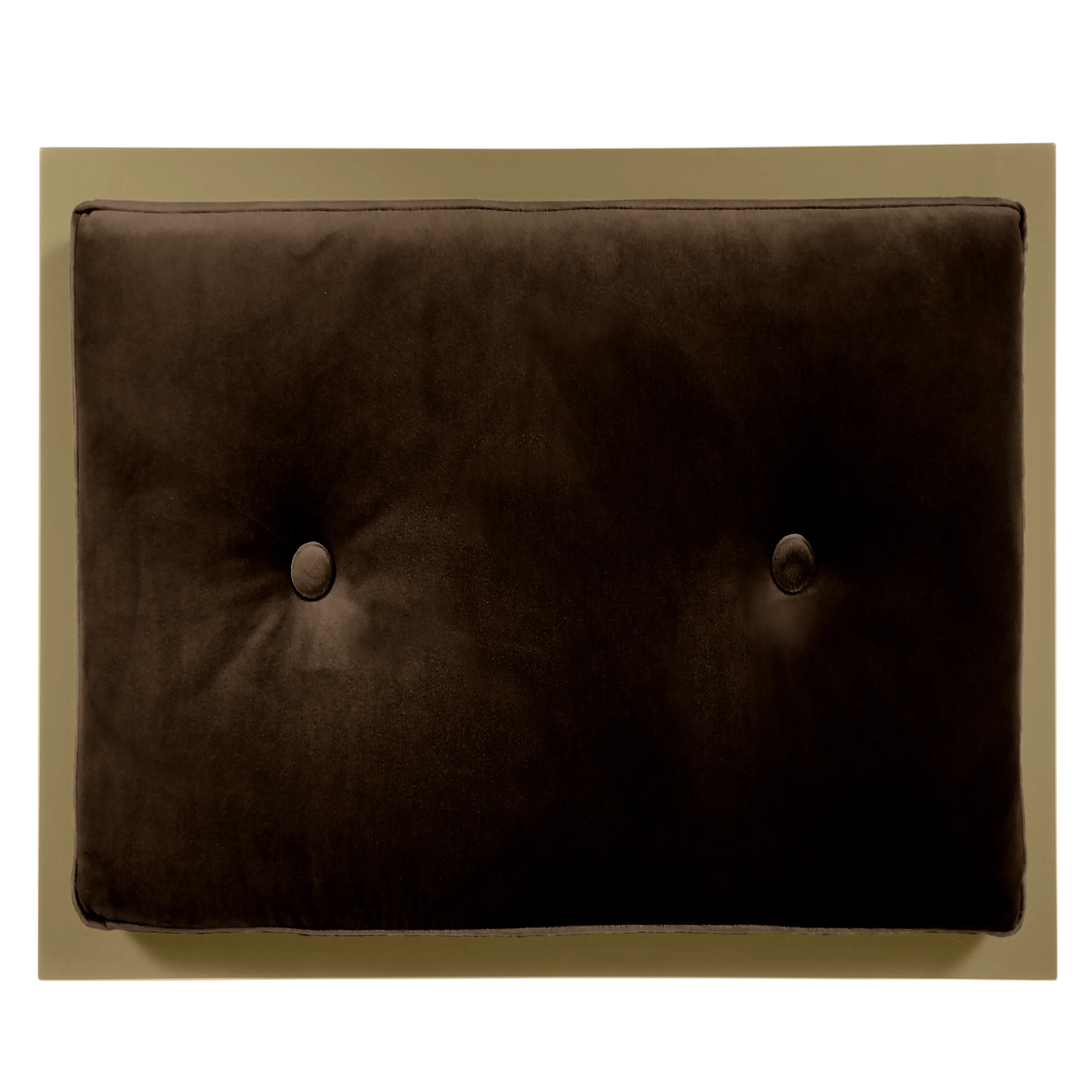 Top view of FUROAR Rocky Medium pet furniture showing the luxury of the grey velvet mattress