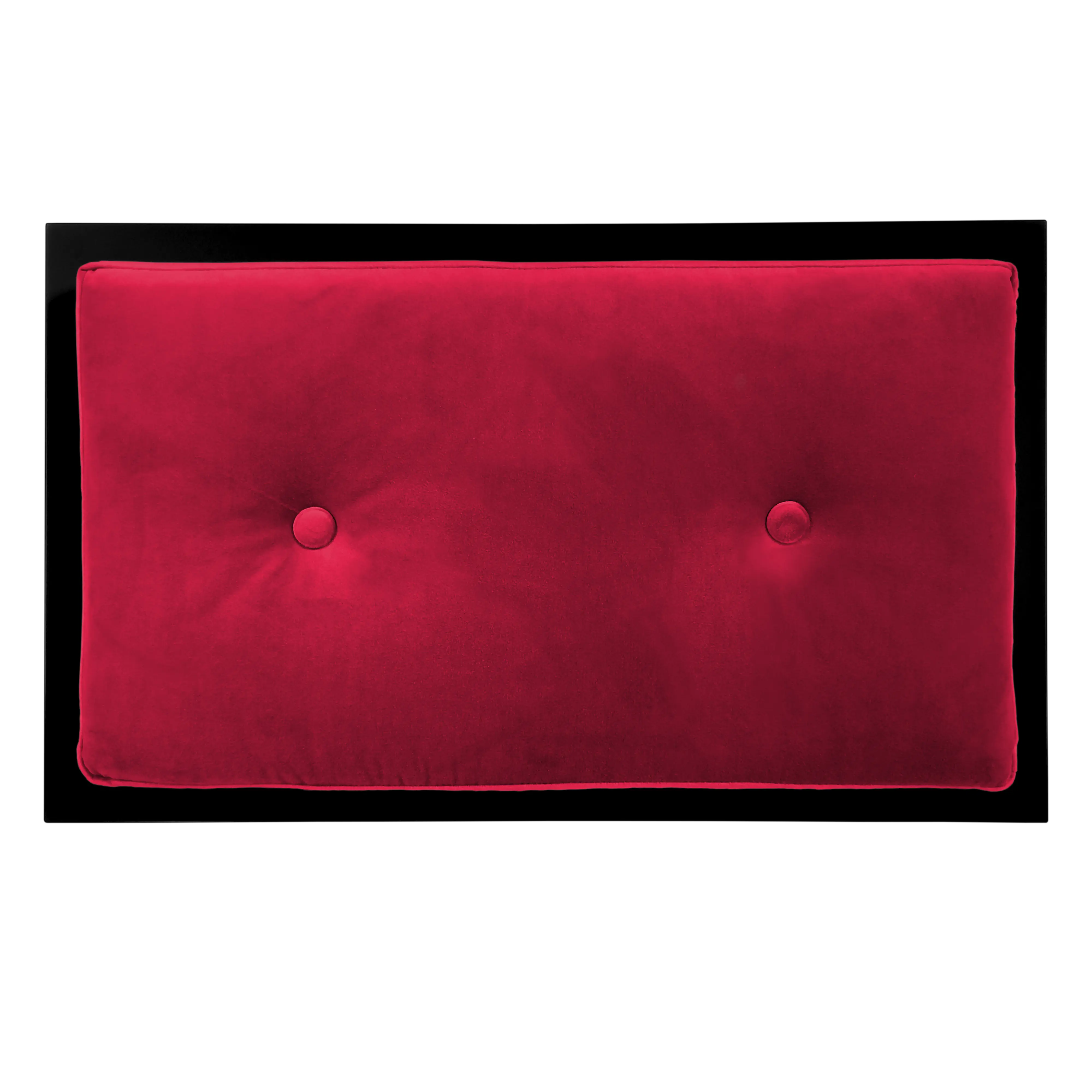 Top view of FUROAR Rouge Small pet furniture showing the luxury of the Bordeaux velvet mattress