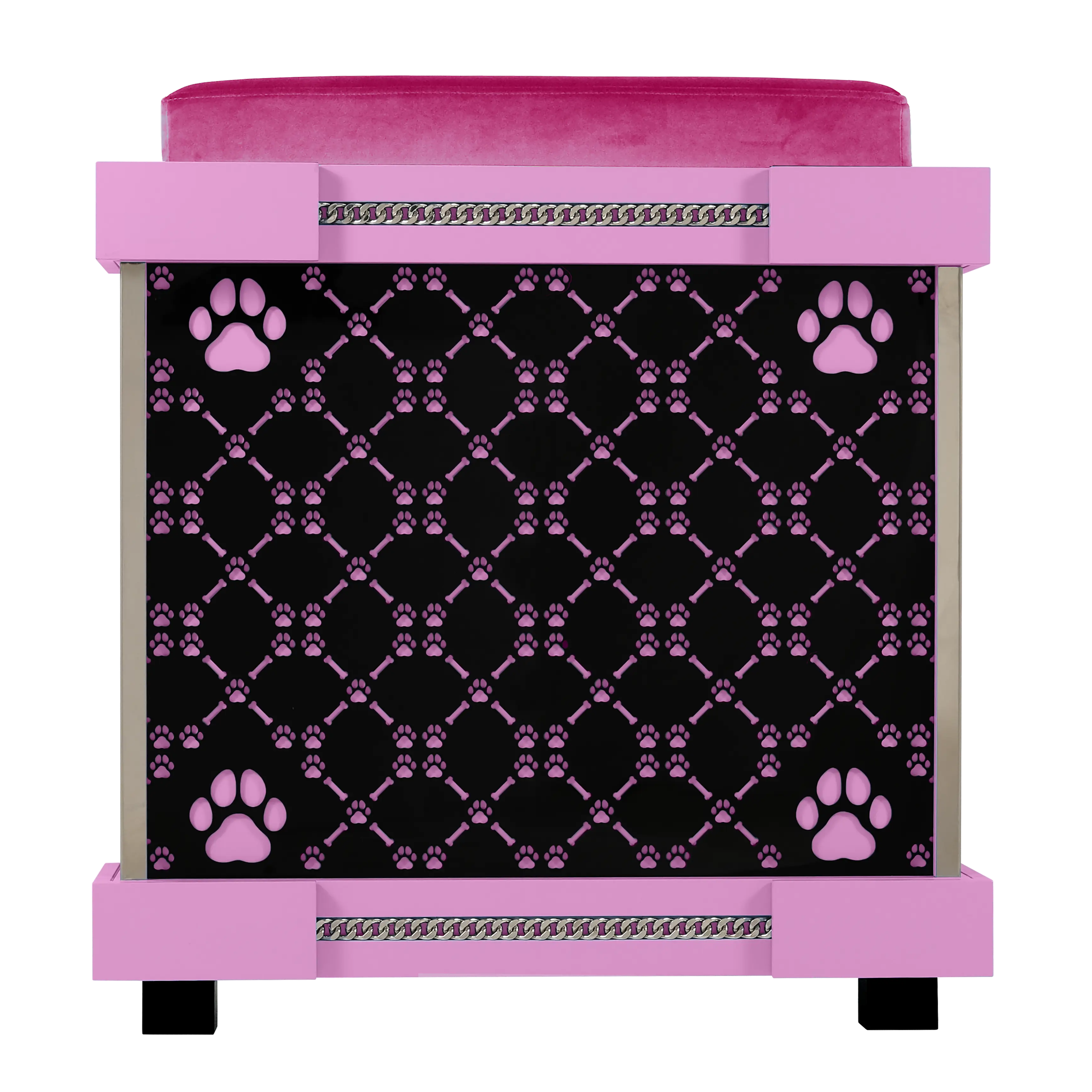 "Rear view of the large modern fashion Icon Estate architectural kennel that dogs and large dog breeds love."