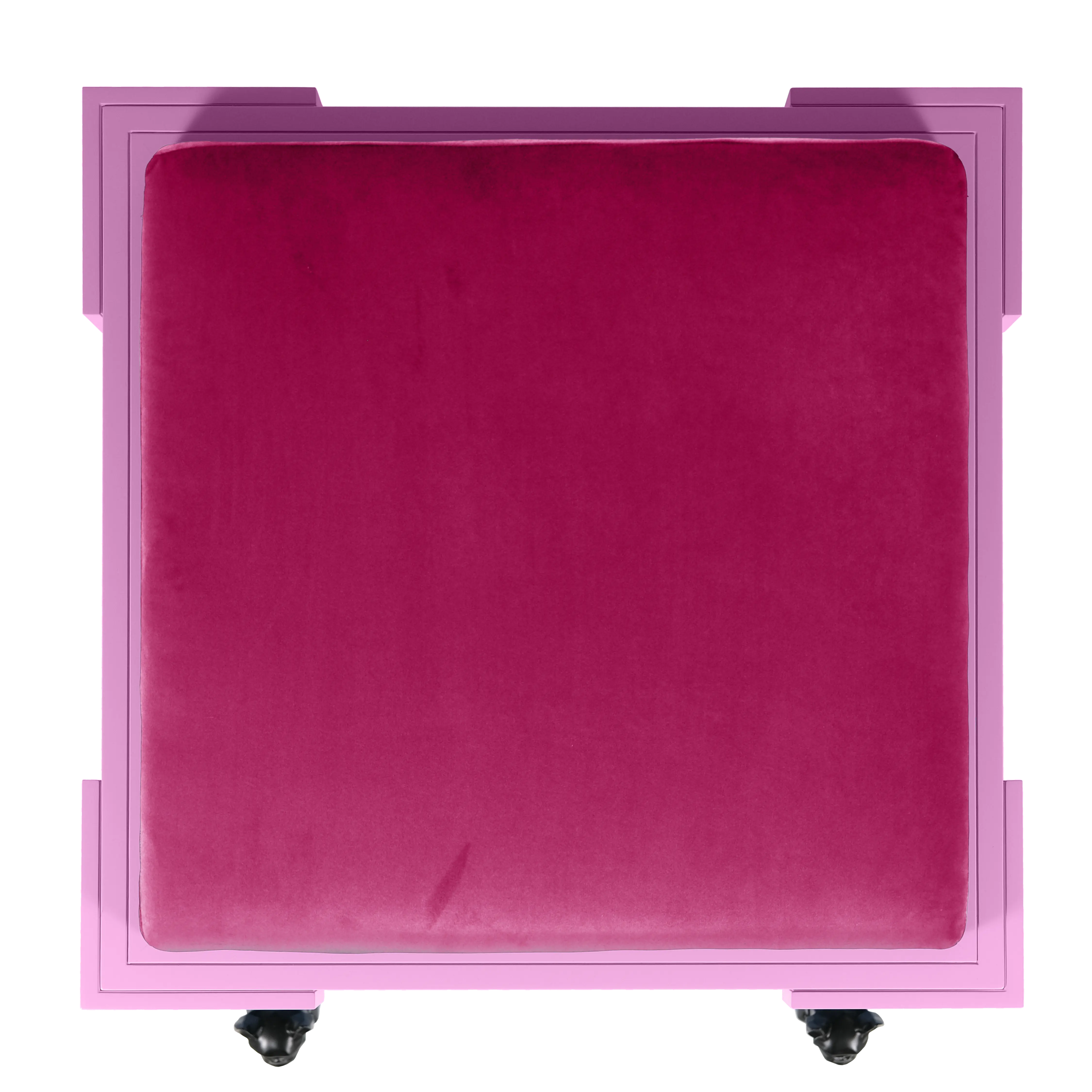 "Top view of the Rose Sweetie Premier Executive Suite highlighting the padded rooftop lounge bed for puppies."
