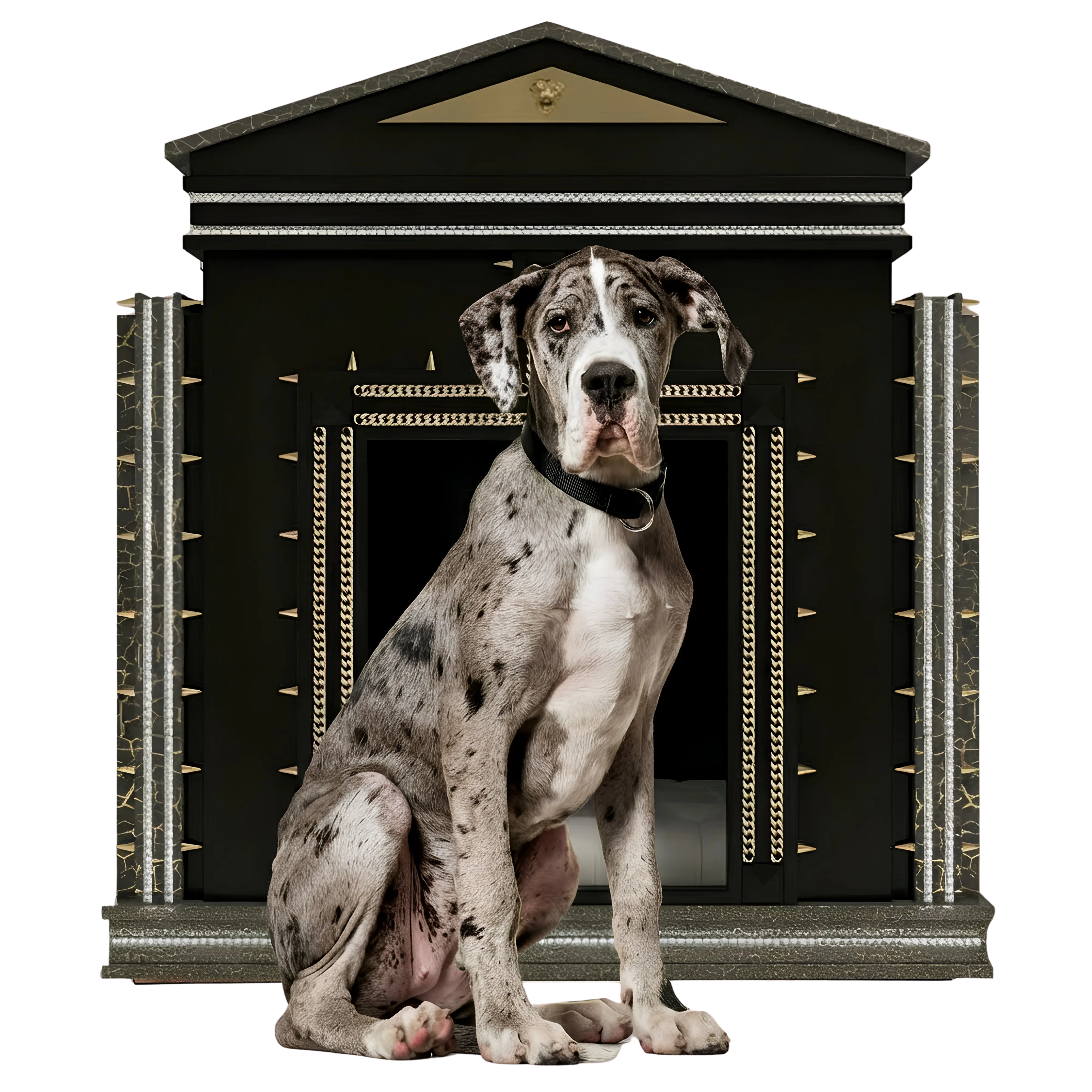The Hollywood XL indoor dog kennel house in a rockstar glam edition for giant breeds.