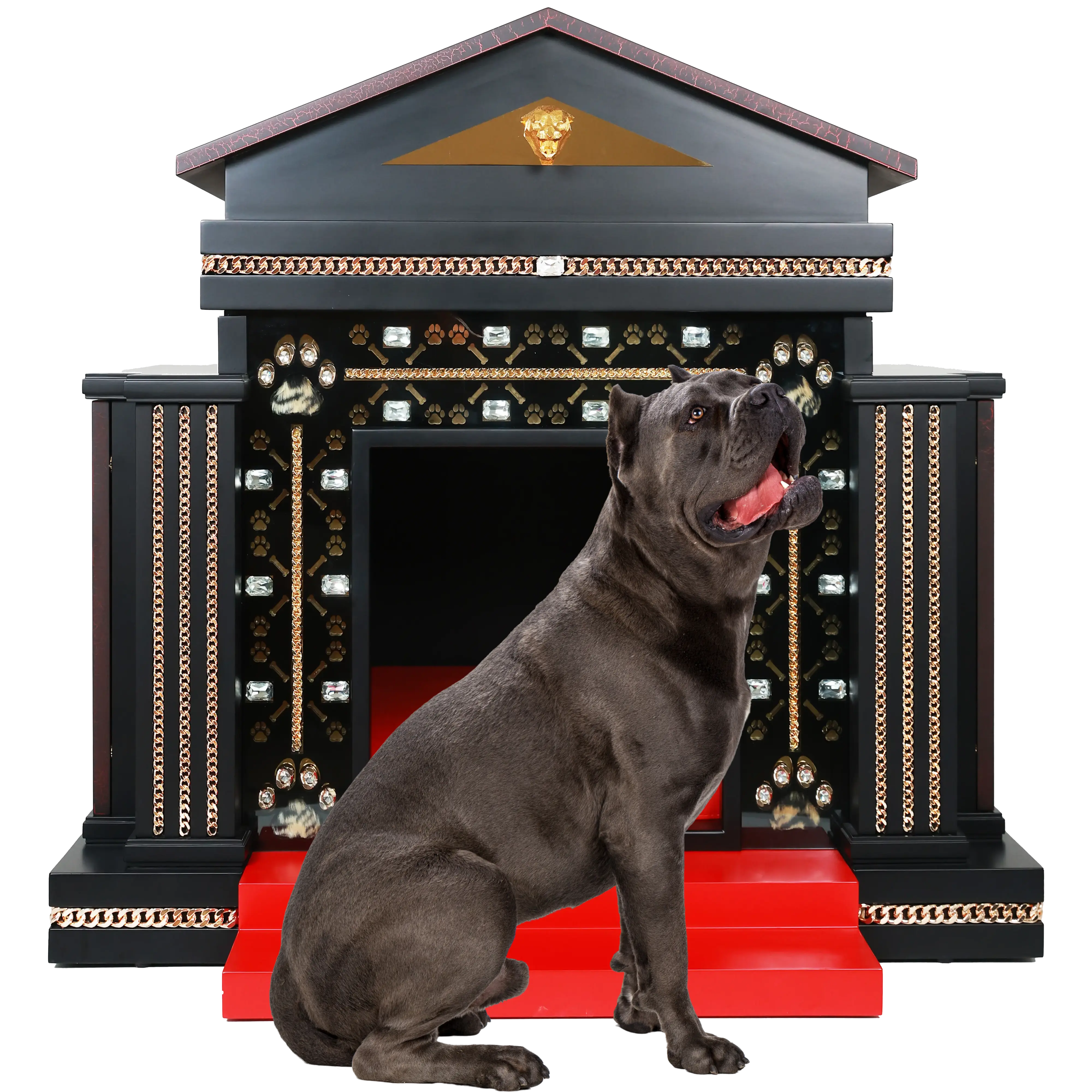 The Star XL dog kennel house in an ultra sleek Hollywood edition for giant dog breeds.