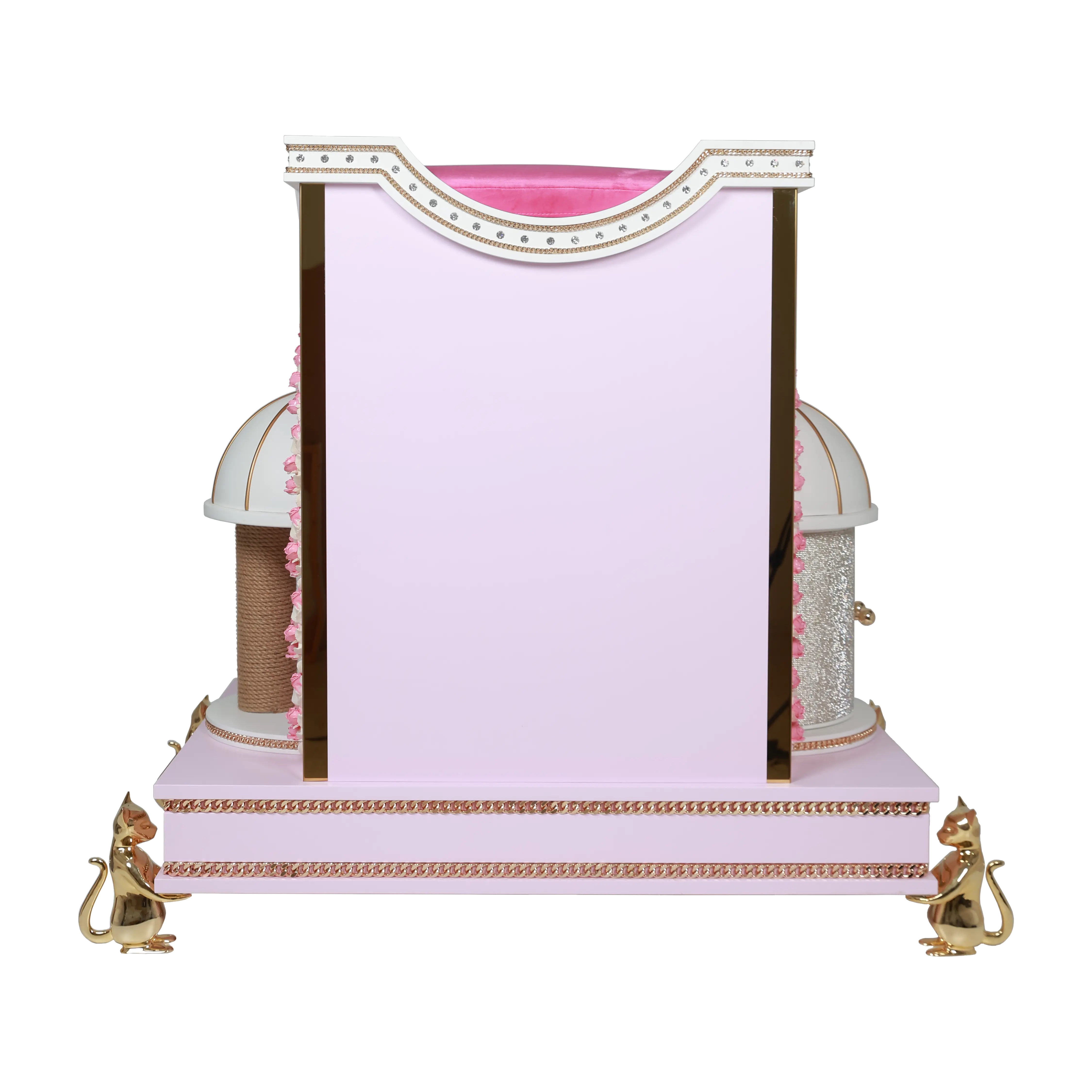 "Rear view of the ETERNITY designer pet architecture, showcasing perfect symmetry and the flawless balance of refined modern elegance."