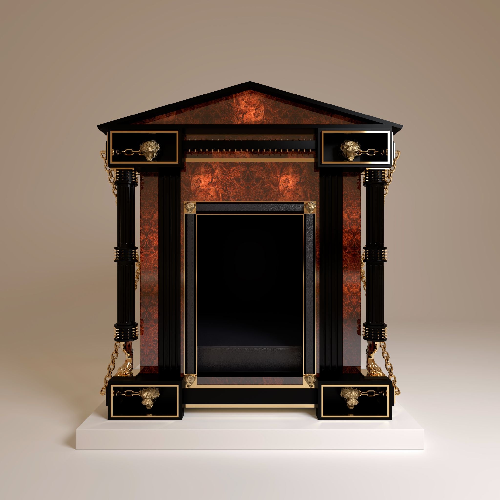 The Marquess Grandeur luxury kennel by FUROAR front elevation classical architecture and luxury burl wood textures