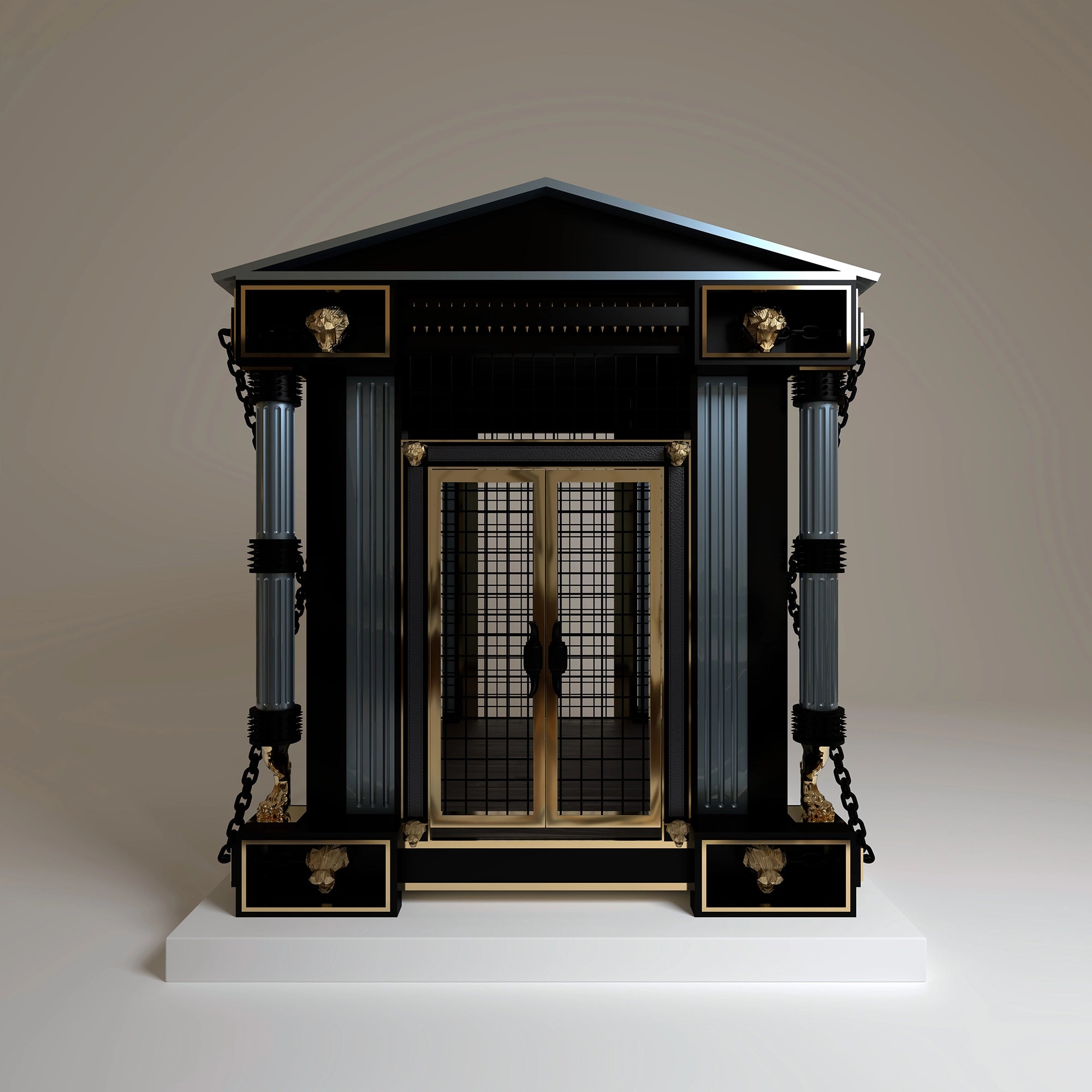  The Heroic bespoke luxury exotic animal enclosure with sovereign gold finishes — FUROAR Royal Exotic Collection