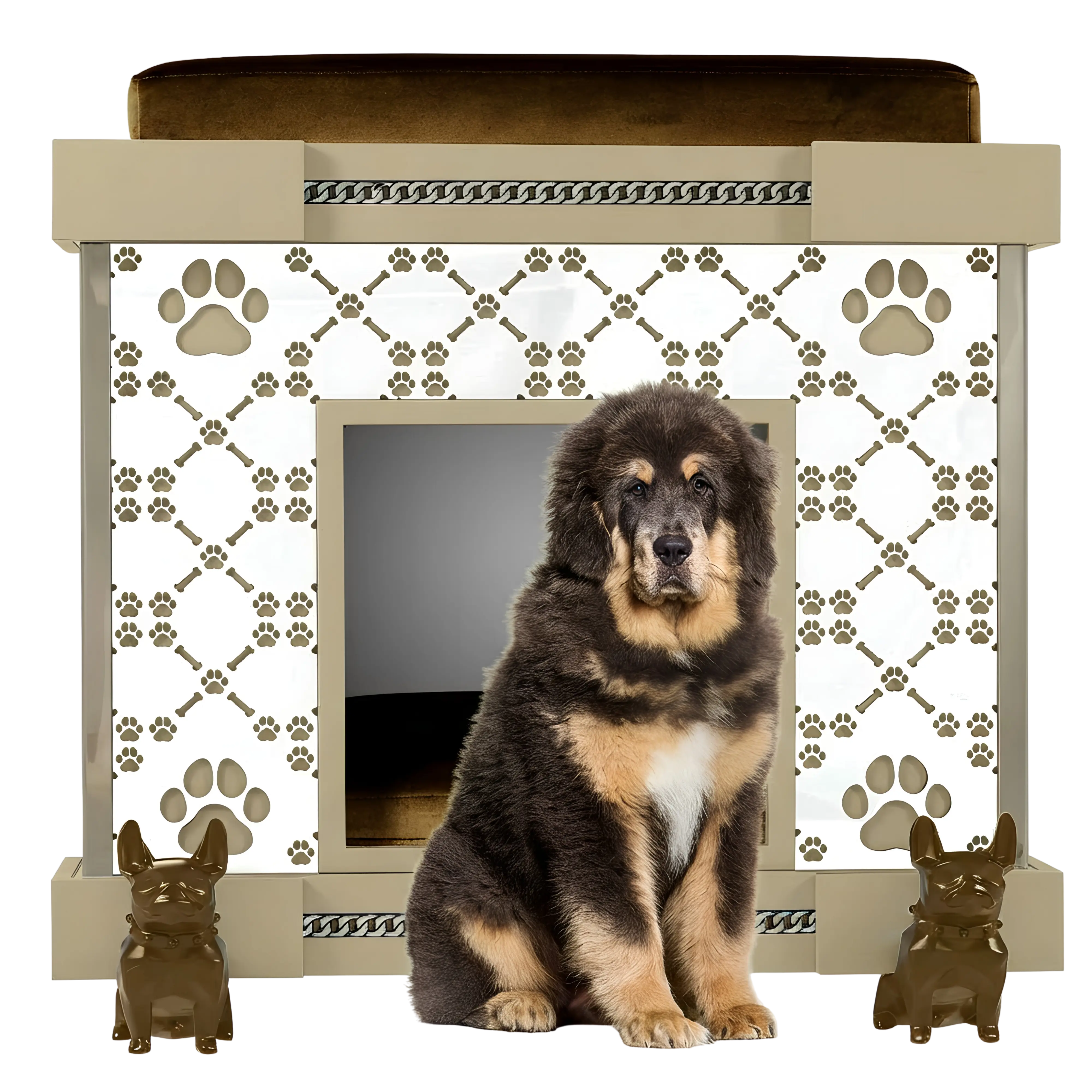 "The modern fashion kennel you will love: FUROAR Puppy Play Royal Palace Suite for extra-large dog breeds."
