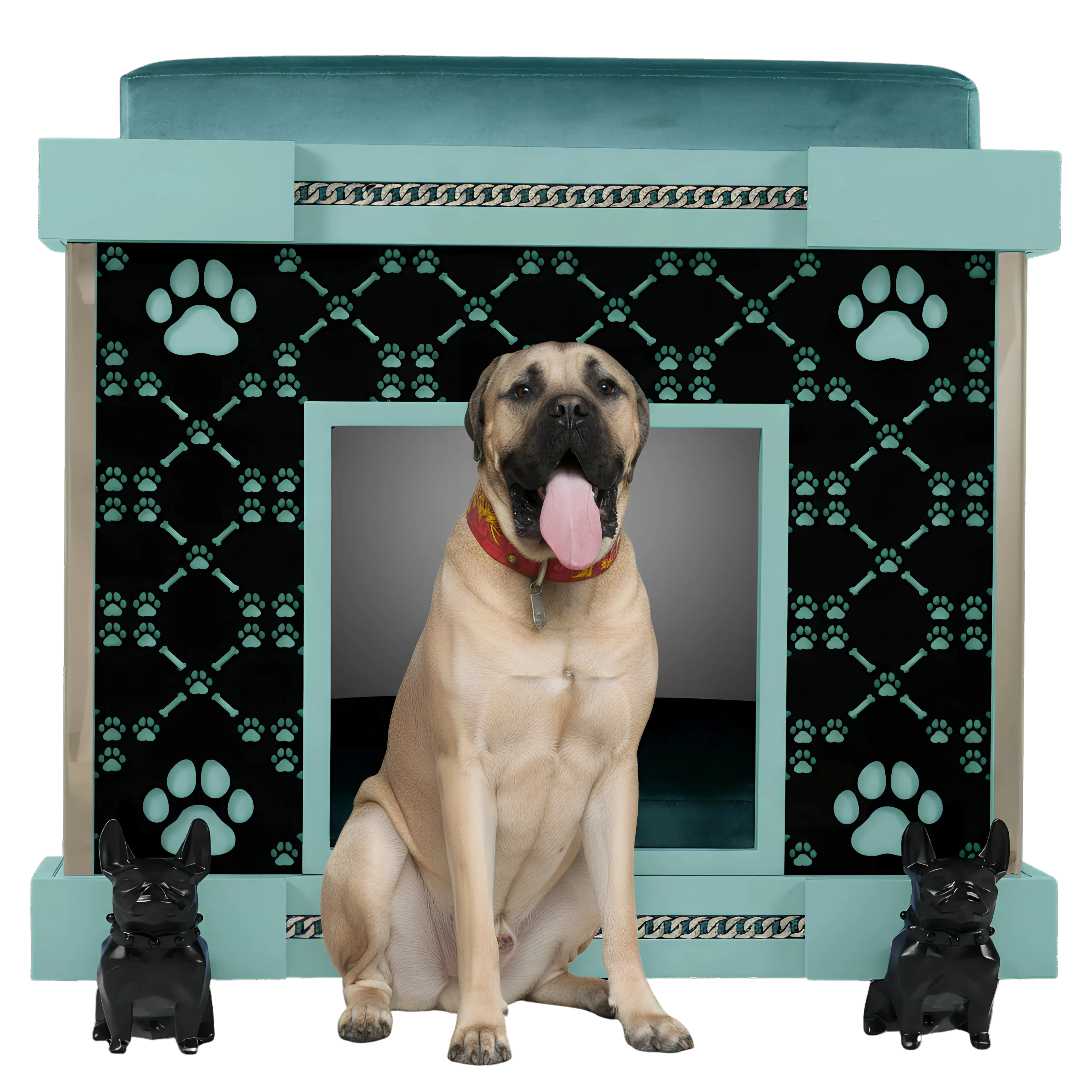 "Modern elegance you will love: FUROAR Captain Royal Palace Suite kennel for extra-large dog breeds and icon pets."