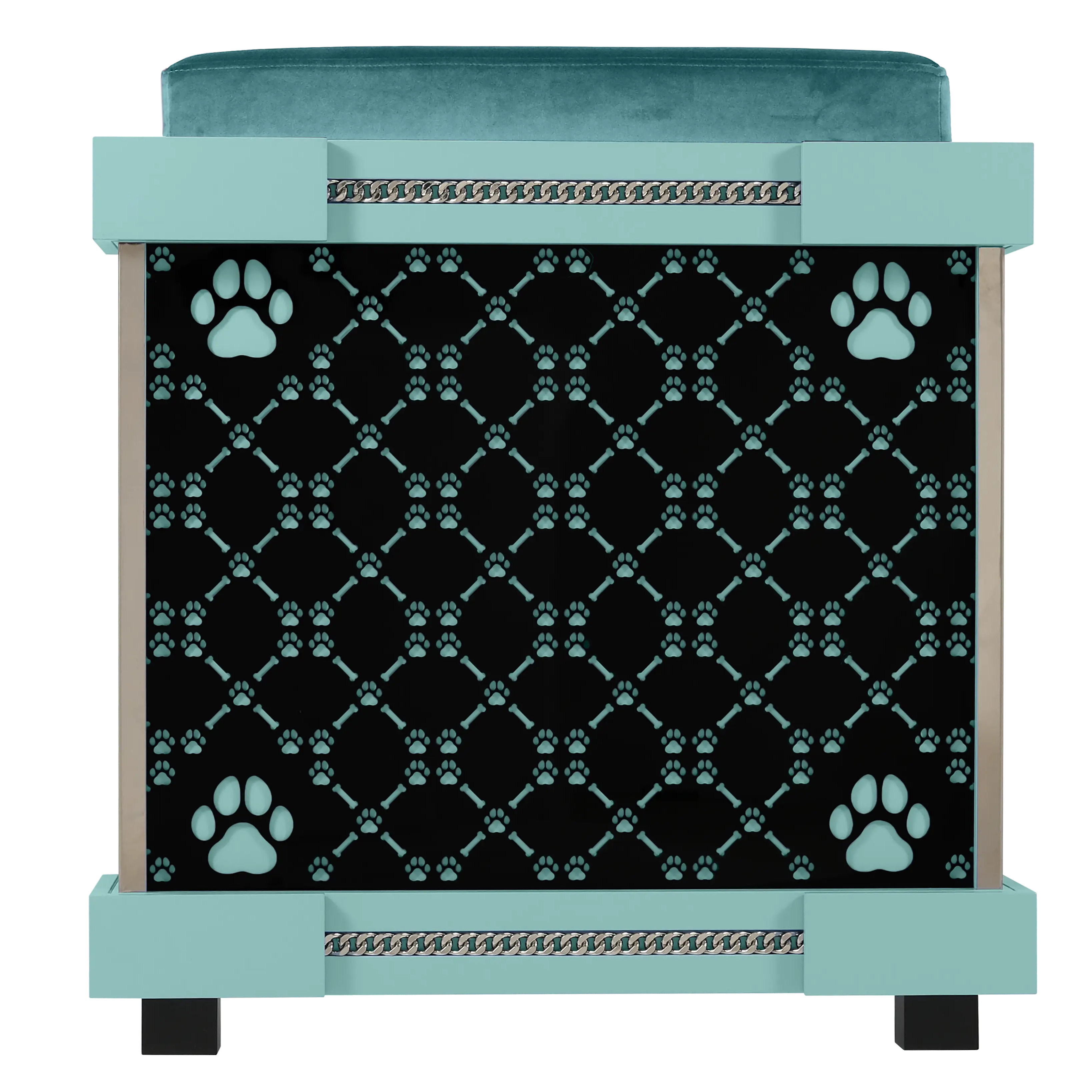 "Rear view of the x-large modern elegance architectural kennel that dogs and extra-large dog breeds love."