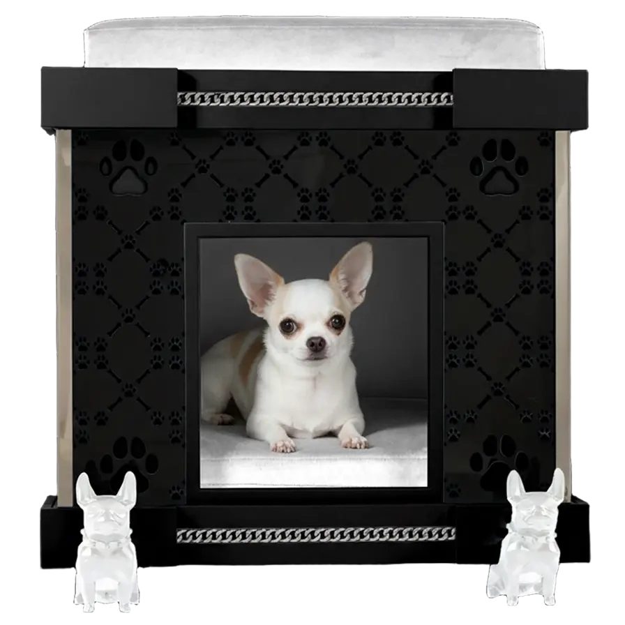 Coco Small indoor dog kennel house fashion nursery suite with signature plexi pattern.