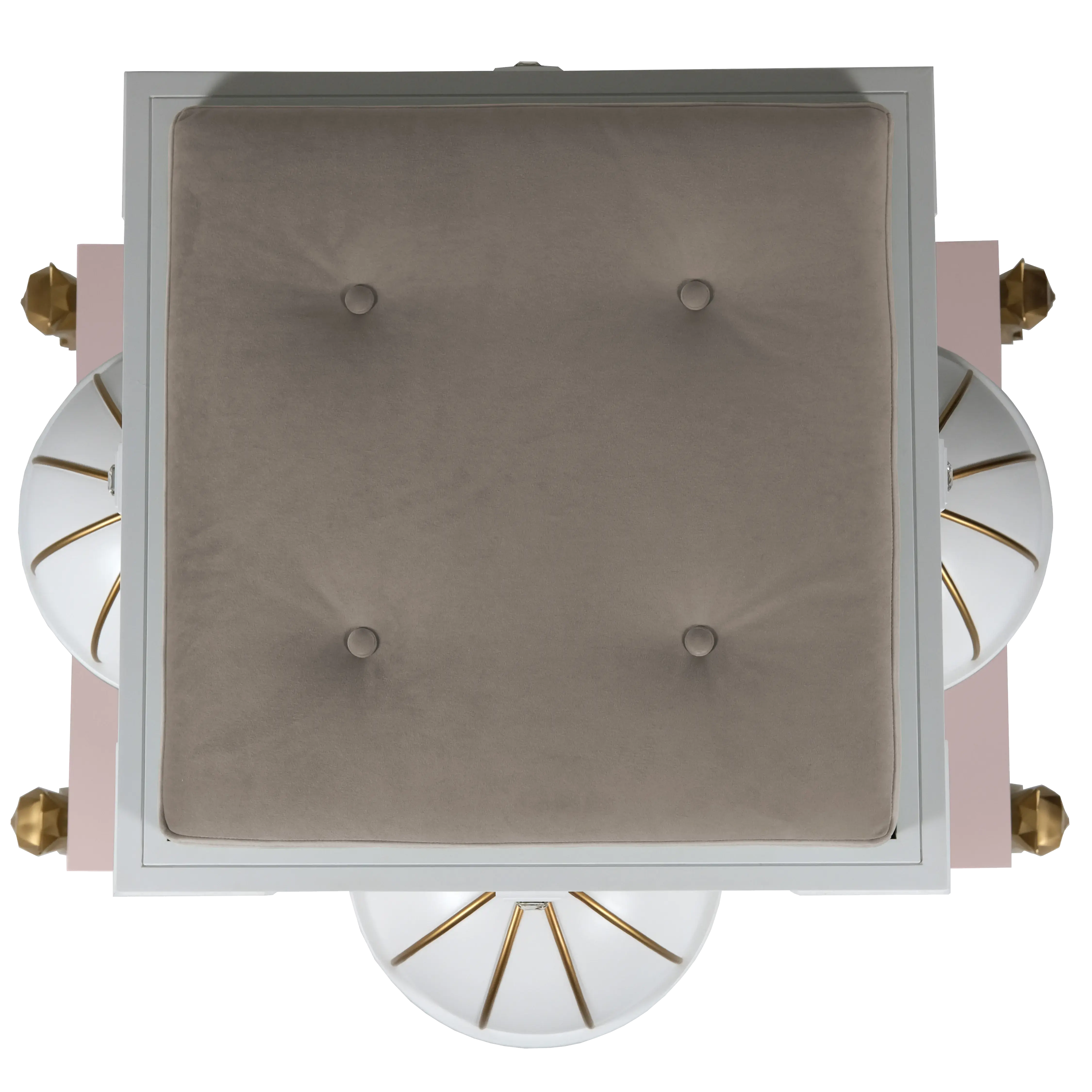 Bird's-eye view of the Fluffy cat house pet palace showcasing the round, protective architectural form for a kitten.