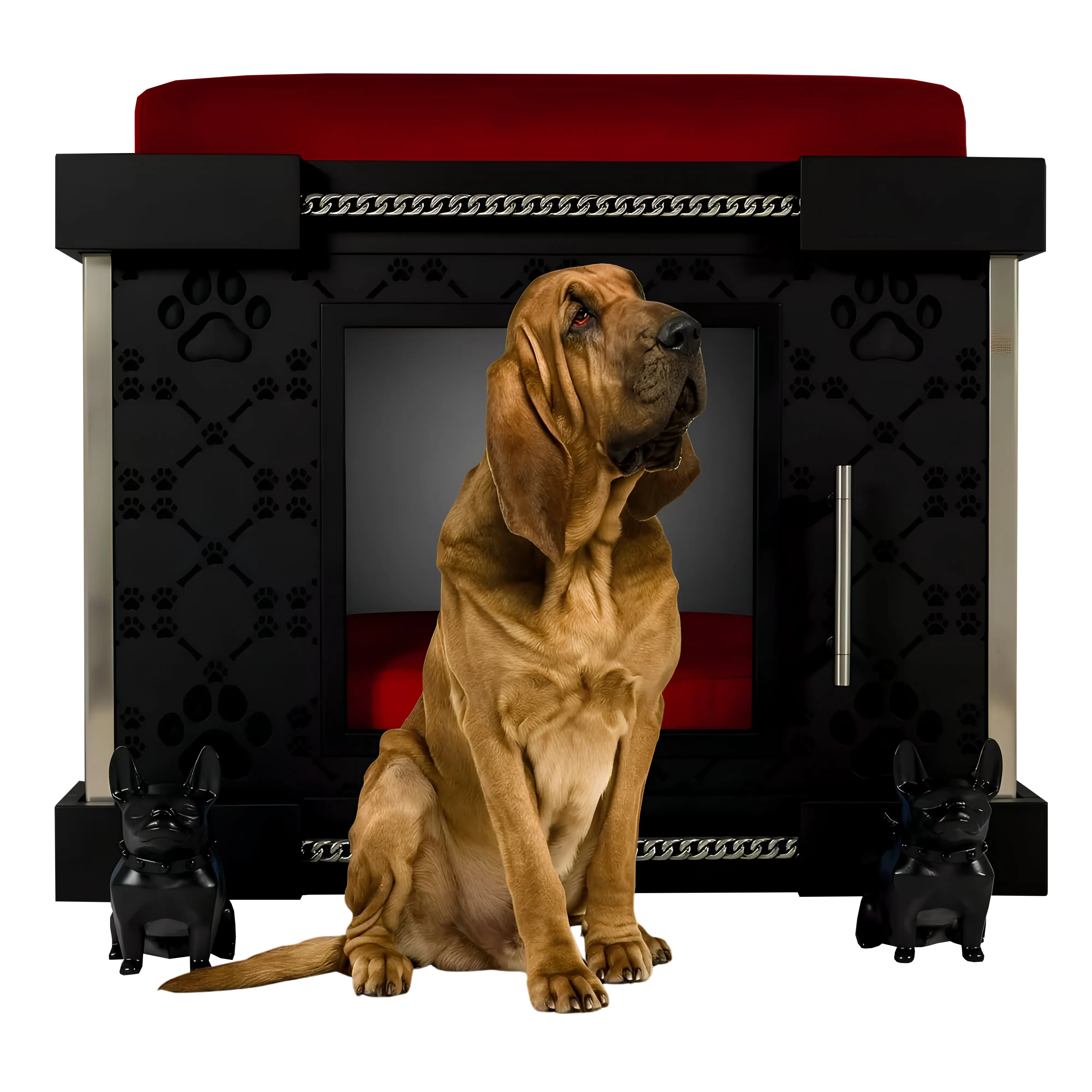 "Modern elegance you will love: FUROAR Icon Royal Palace Suite kennel for fashionable pets and extra-large dog breeds."