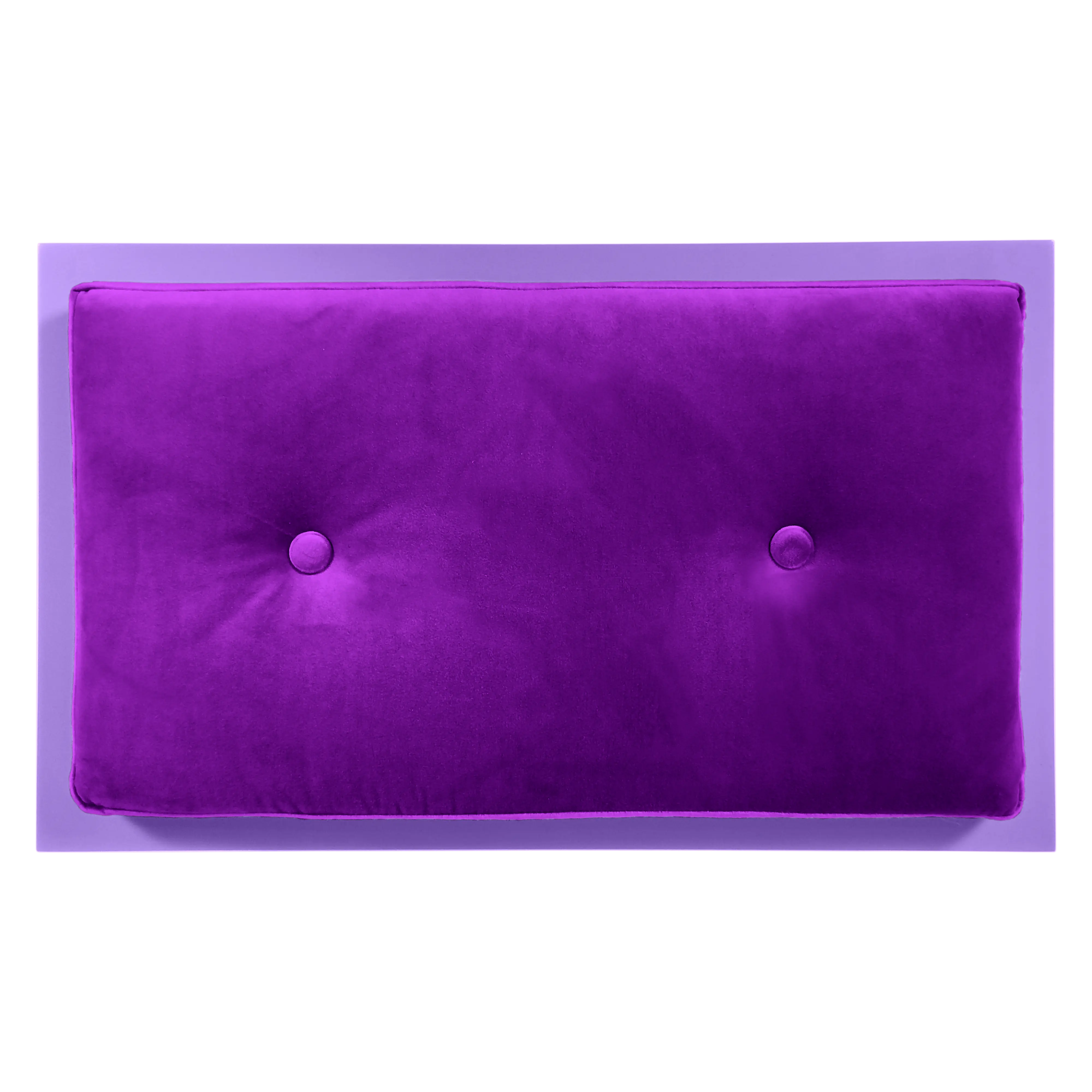Top view of FUROAR Plum Small pet furniture showing the luxury of the velvet mattress