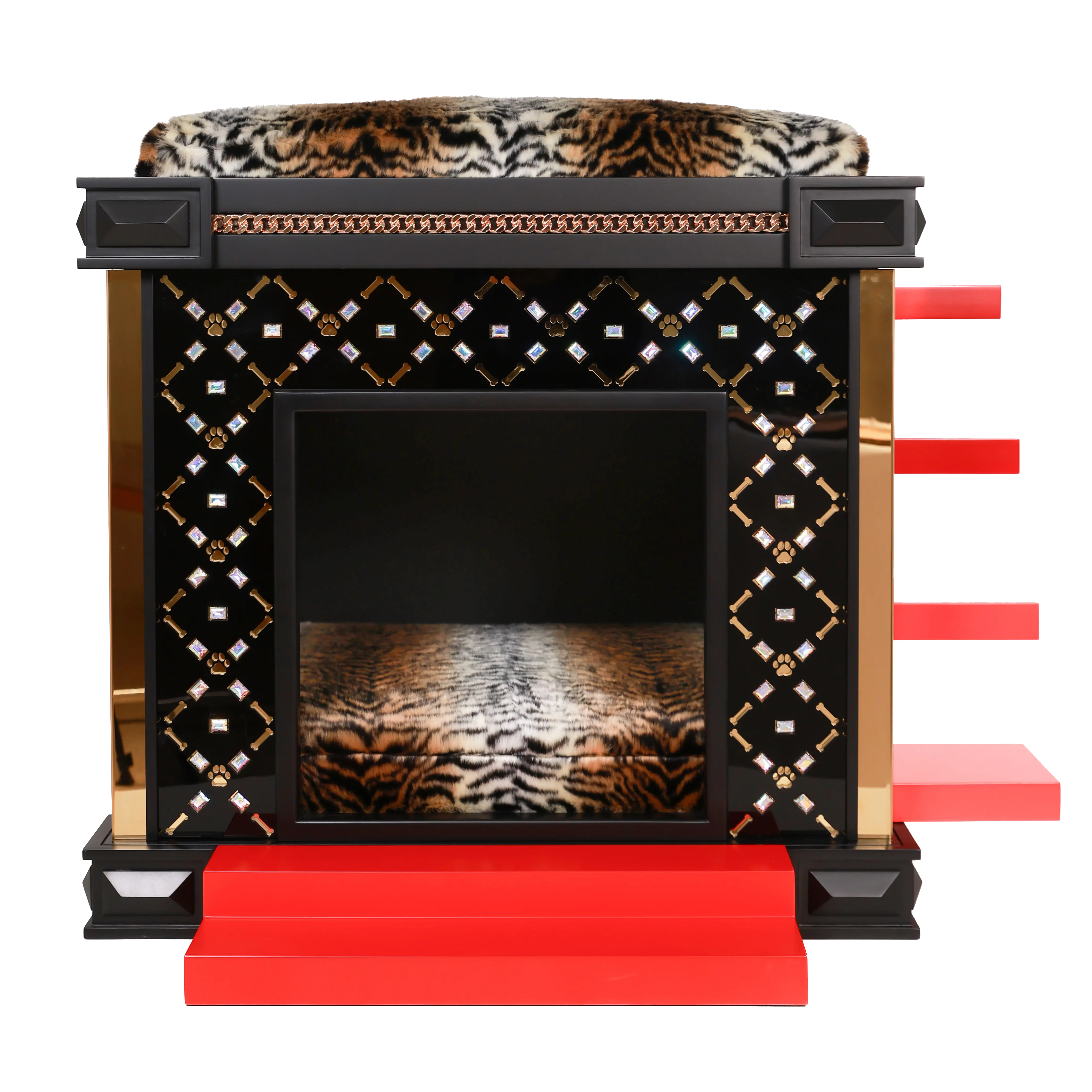 Handcrafted modern glam couture details on the ultra sleek Posh Small dog house.
