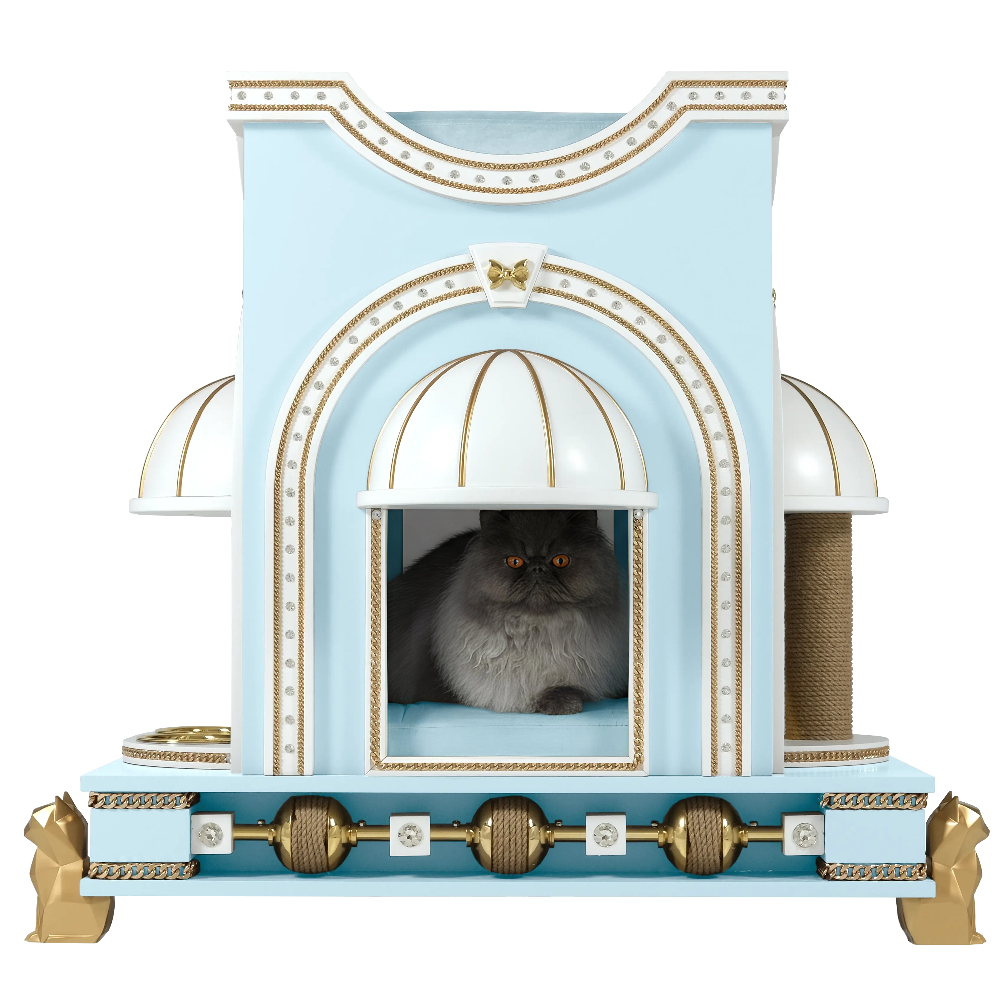 REGINA Luxury Cat House - Majestic Designer Pavilion with Cat | FUROAR