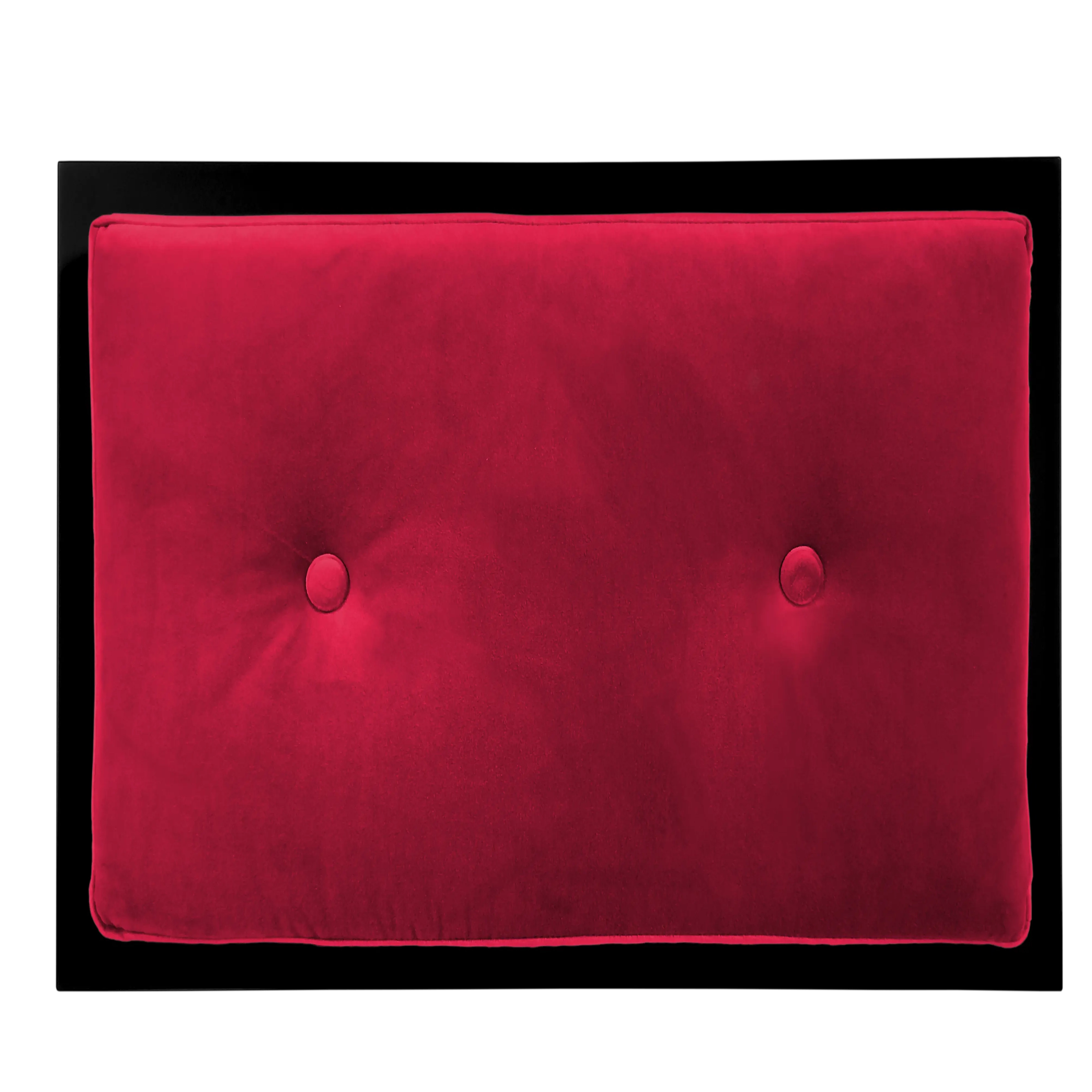Top view of FUROAR Rouge Medium pet furniture showing the luxury of the Bordeaux velvet mattress