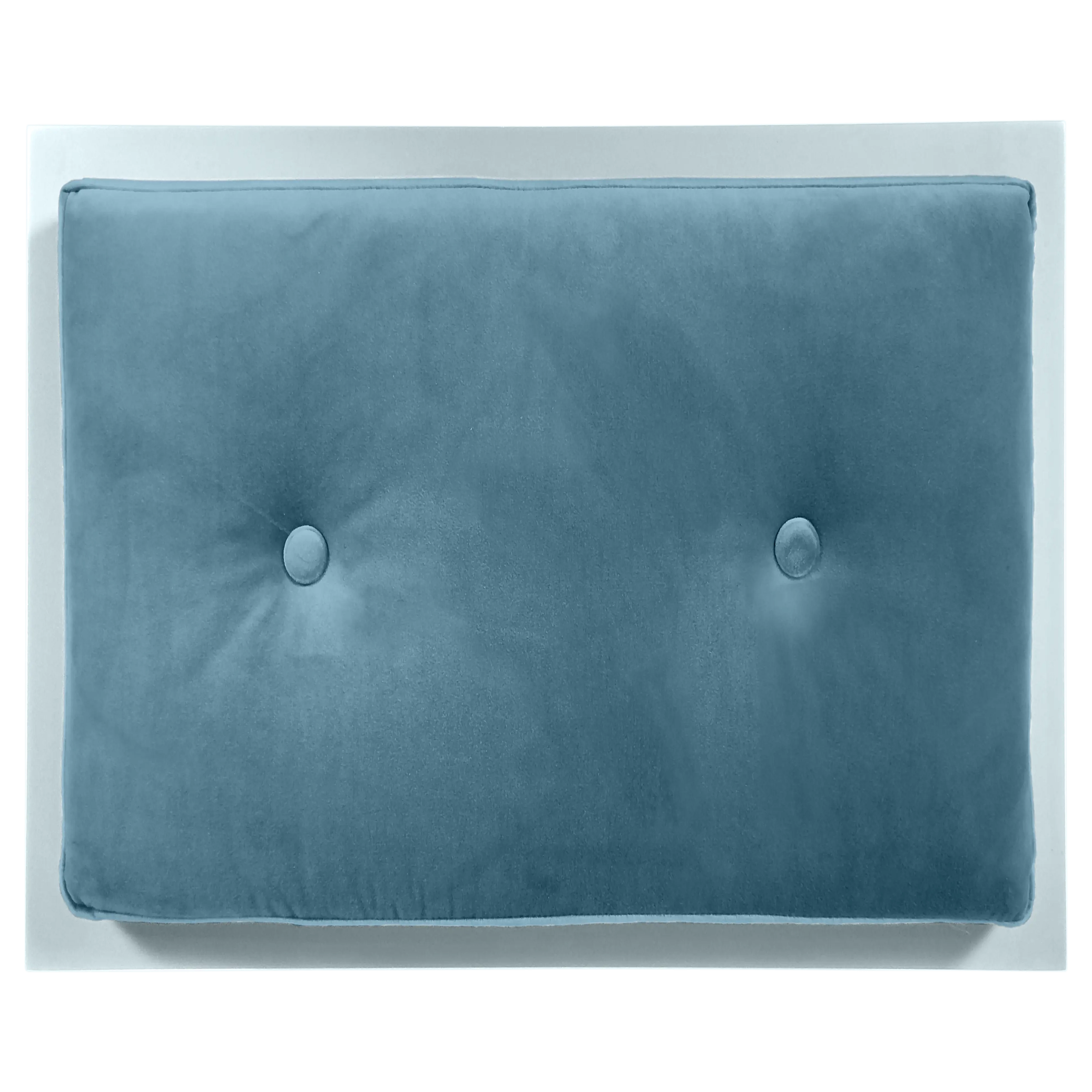 Top view of FUROAR Sky Medium pet furniture showing the luxury of the jade green velvet mattress