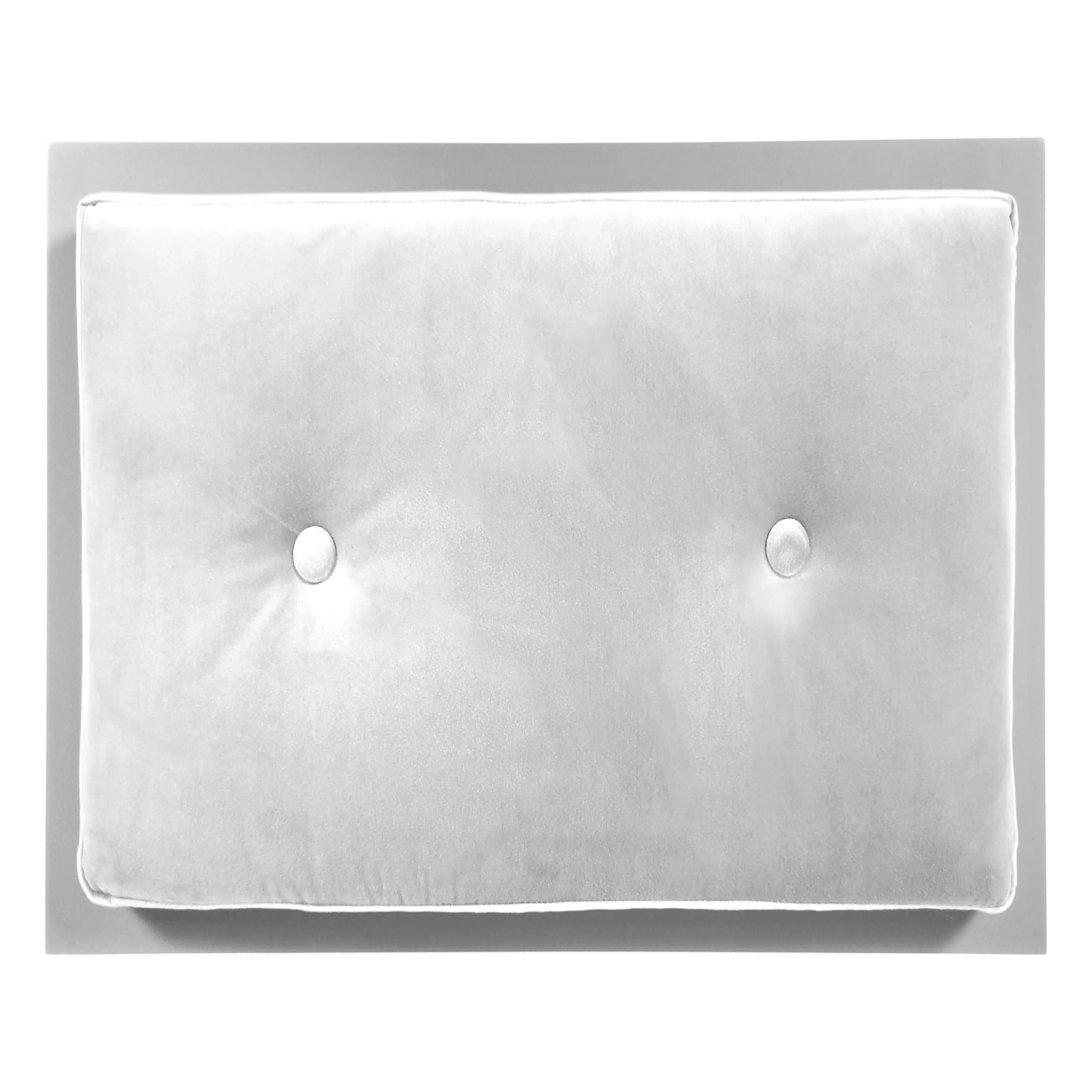 Top view of FUROAR Snow Medium pet furniture showing the luxury of the snow white velvet mattress