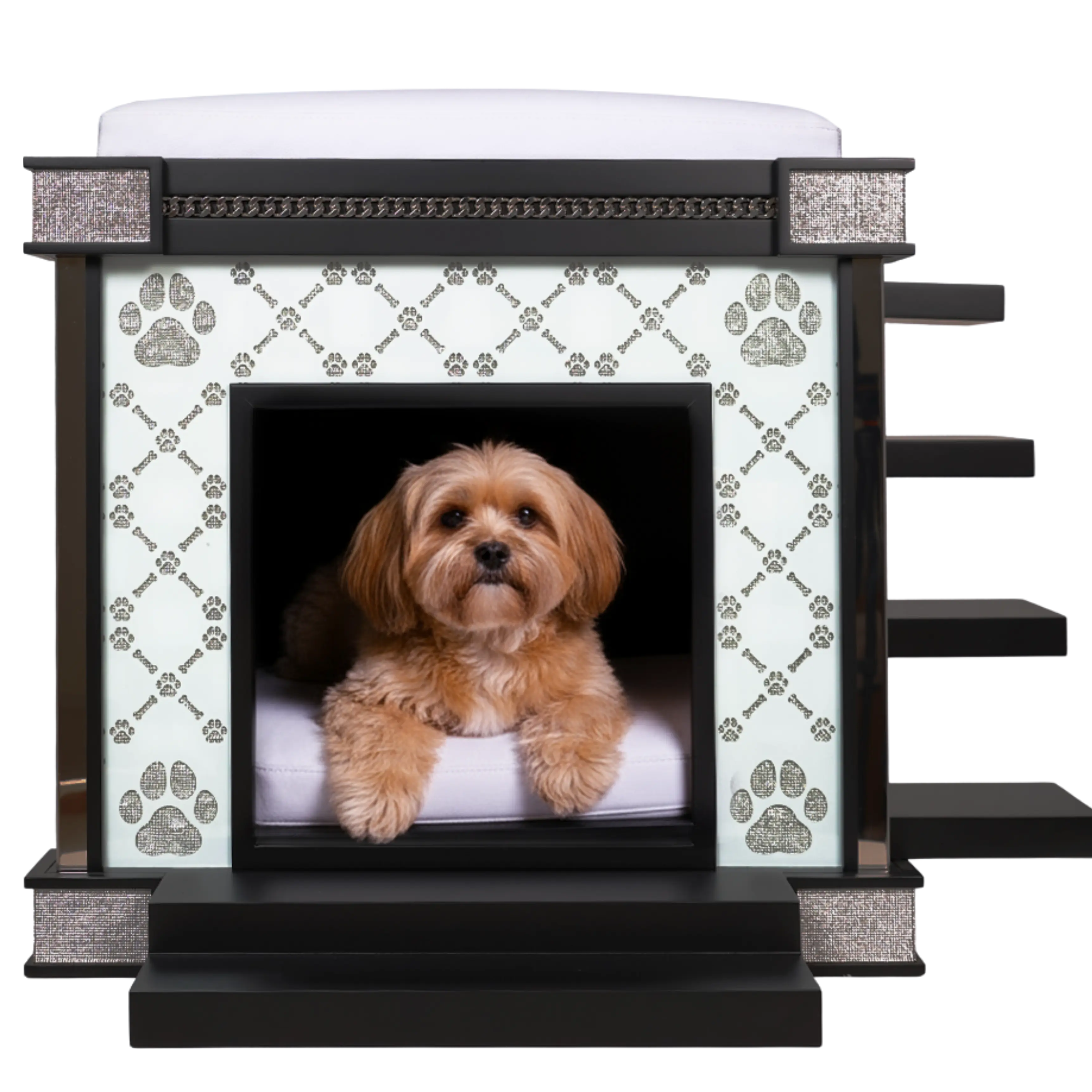 The Malibu Small dog kennel house in an ultra sleek bespoke canine villa design.
