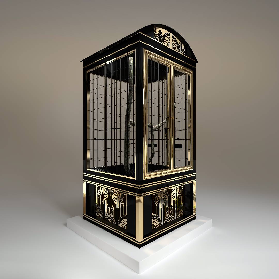 Le Palais luxury aviary by FUROAR side profile grand scale and structural complexity designer bird habitat 