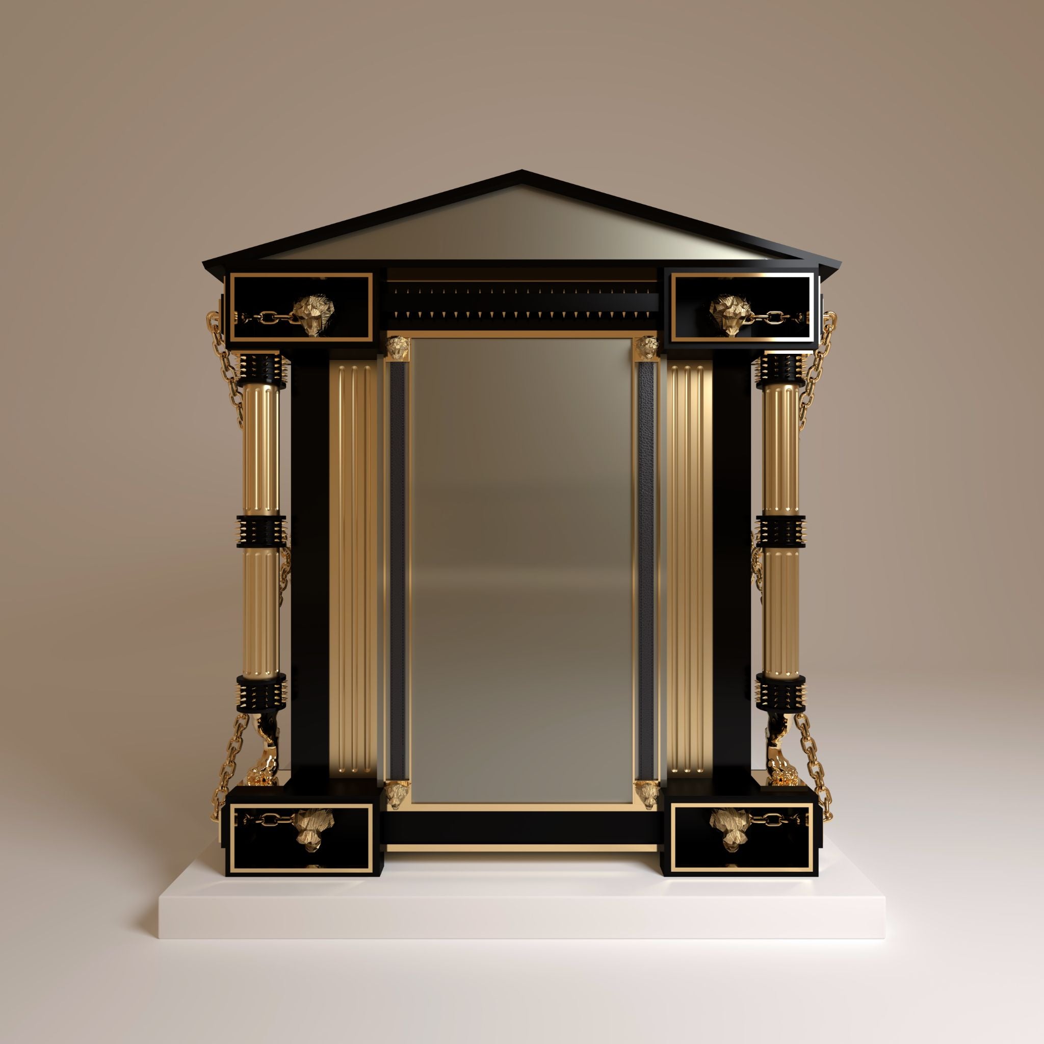 "Rear view of The Earl dog kennel, showcasing how refined modern elegance can perfectly harmonize with raw, wild animalistic instincts."