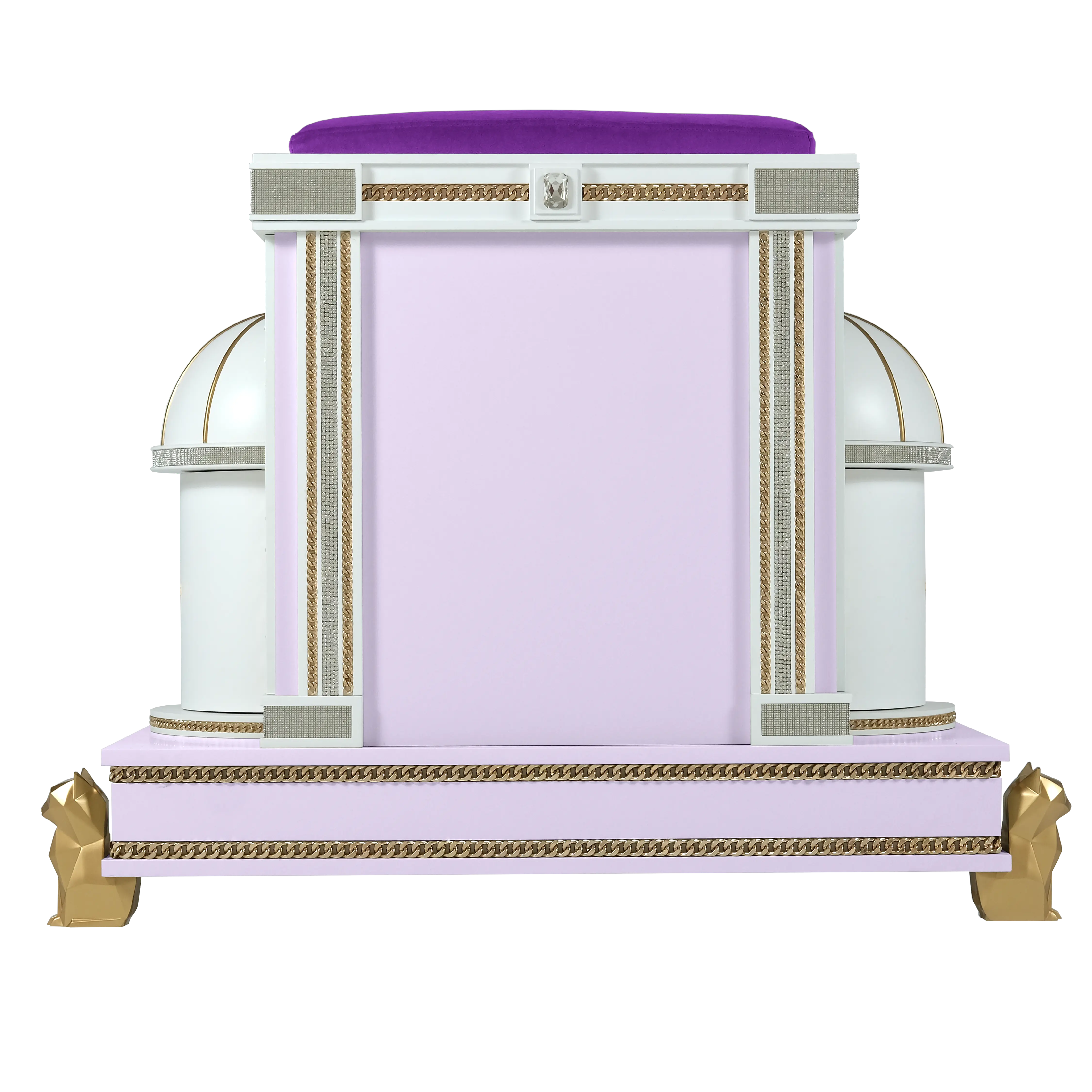 Back view of the Veronika custom-made cat architecture pet house showcasing the seamless structure and premium materials.