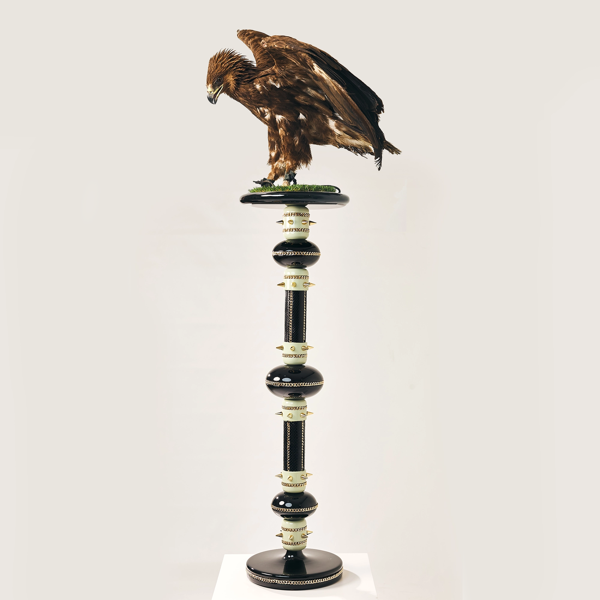 The grand Victory luxury falcon perch in black by FUROAR.